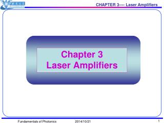 Chapter 3 Laser Amplifiers