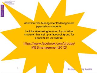 Attention BSc Management/ Management (specialism) students: