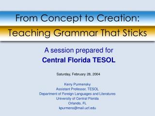 From Concept to Creation: Teaching Grammar That Sticks