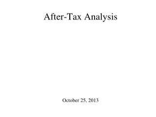 After-Tax Analysis