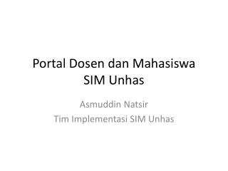 Portal Dosen dan Mahasiswa SIM Unhas