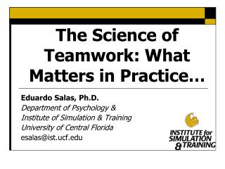 The Science of Teamwork: What Matters in Practice…