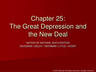 Chapter 25: The Great Depression and the New Deal