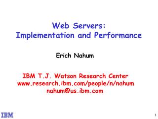 Web Servers: Implementation and Performance