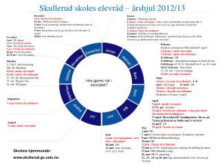 Skullerud skoles elevråd – årshjul 2012/13