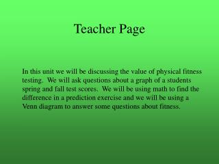 Teacher Page