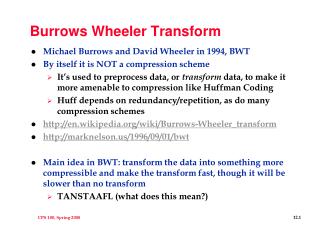 Burrows Wheeler Transform