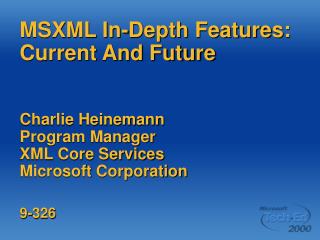 MSXML in 2000