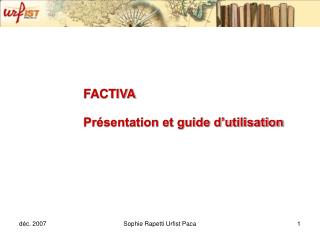 FACTIVA Présentation et guide d’utilisation