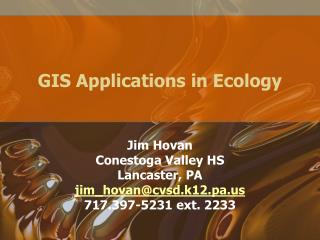 GIS Applications in Ecology