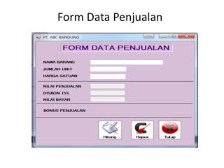 Form Data Penjualan