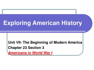 Exploring American History