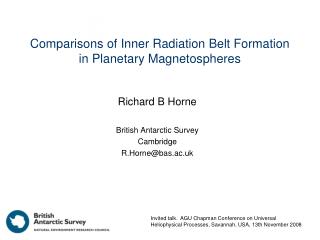 Comparisons of Inner Radiation Belt Formation in Planetary Magnetospheres