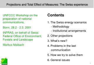 Projections and Total Effect of Measures: The Swiss experience