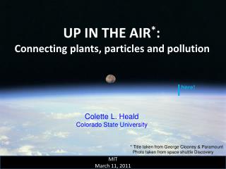UP IN THE AIR * : Connecting plants, particles and pollution