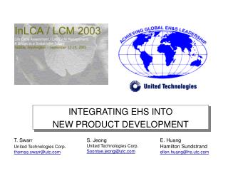 INTEGRATING EHS INTO NEW PRODUCT DEVELOPMENT