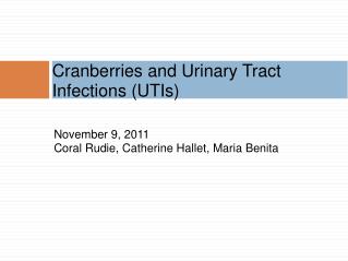 Cranberries and Urinary Tract Infections (UTIs)