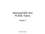 Advanced SQL And PL