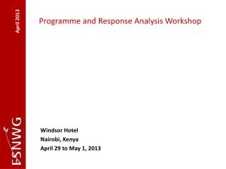 Programme and Response Analysis Workshop