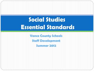 Social Studies Essential Standards