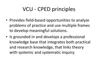 VCU - CPED principles
