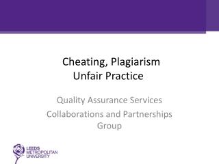 Cheating, Plagiarism 							Unfair Practice aterials