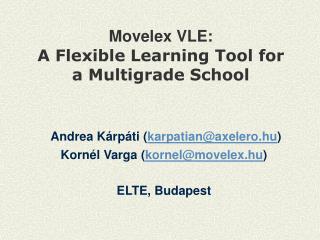 Movelex VLE: A Flexible Learning Tool for a Multigrade School