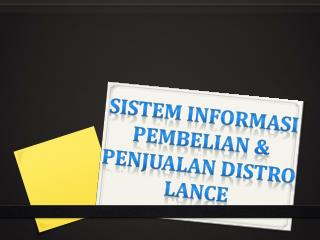 Sistem Informasi Pembelian &amp; Penjualan Distro Lance