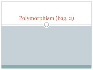 Polymorphism (bag. 2)