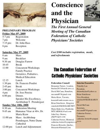The Canadian Federation of Catholic Physicians’ Societies