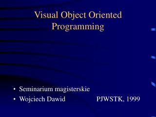 Visual Object Oriented Programming