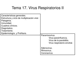 Tema 17. Virus Respiratorios II