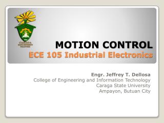 MOTION CONTROL ECE 105 Industrial Electronics