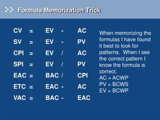 Formula Memorization Trick
