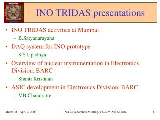 INO TRIDAS presentations