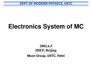 Electronics System of MC 2002.6.5 IHEP, Beijing ___________________________________________