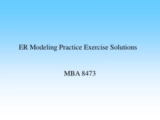 ER Modeling Practice Exercise Solutions