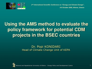 Dr. Popi KONIDARI Head of Climate Change Unit of KEPA