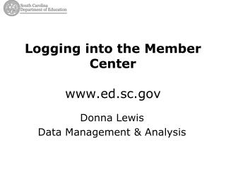 Logging into the Member Center ed.sc