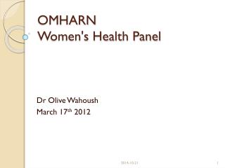 OMHARN Women's Health Panel