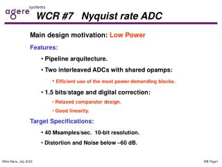 WCR #7 Nyquist rate ADC