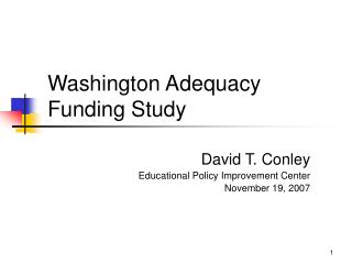 Washington Adequacy Funding Study