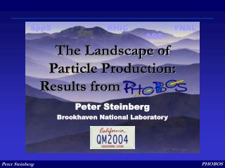 The Landscape of Particle Production: Results from .
