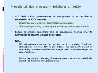 Procedural due process – Goldberg v. Kelly