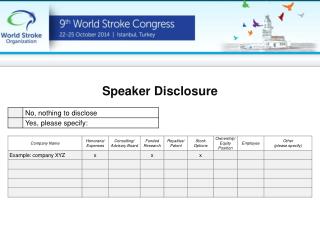 Speaker Disclosure