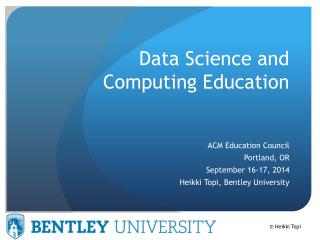 Data Science and Computing Education