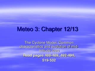 Meteo 3: Chapter 12/13