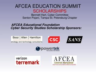 AFCEA Educational Foundation Cyber Security Studies Scholarship Sponsors: