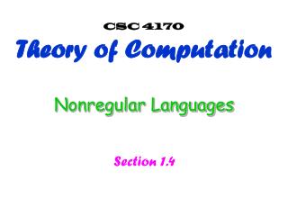Nonregular Languages