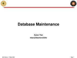 Database Maintenance